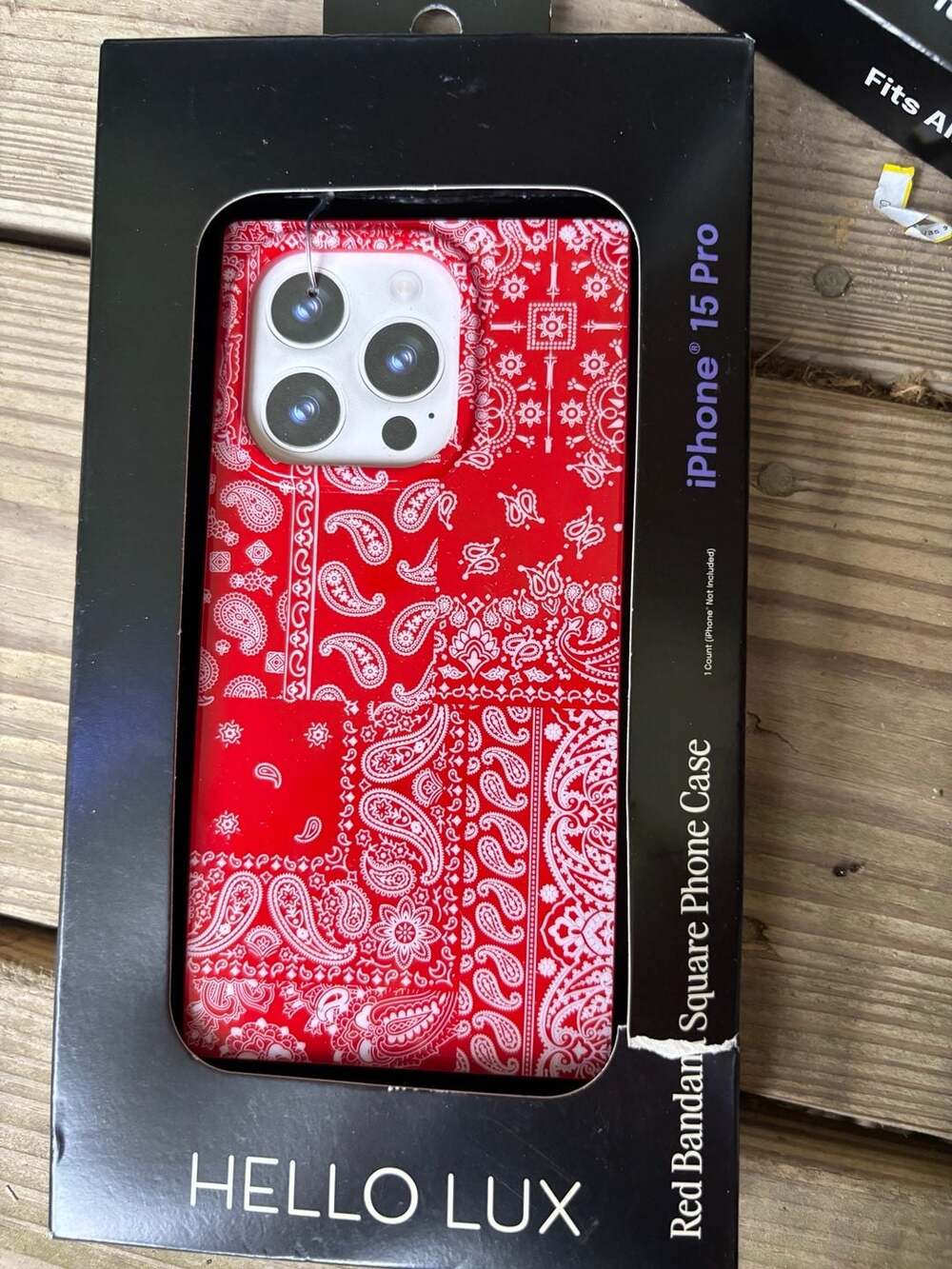 Hello Lux Red Bandana Square Phone Case for iPhone 15 Pro